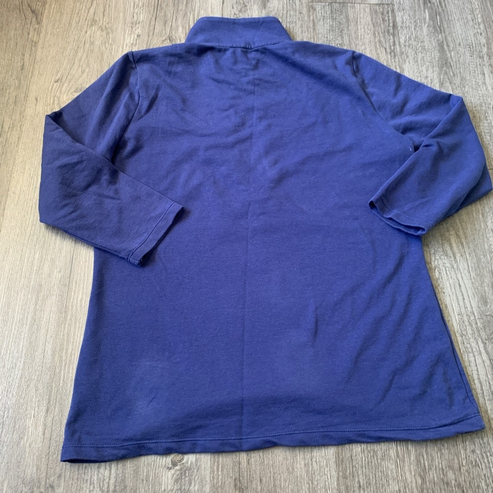 Jones New York Signature Womens M Indigo Quarter-Zip Pullover Sweater JPMH8KT542 - Picture 10 of 11